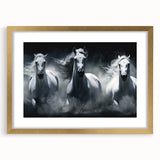 Framed wall art collection showcasing a majestic horse design with a gold matte finish, perfect for enhancing home decor in a sophisticated setting.