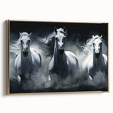 Framed wall art featuring a majestic gold horse design on canvas, showcasing intricate details and a side view, perfect for adding elegance to home decor.