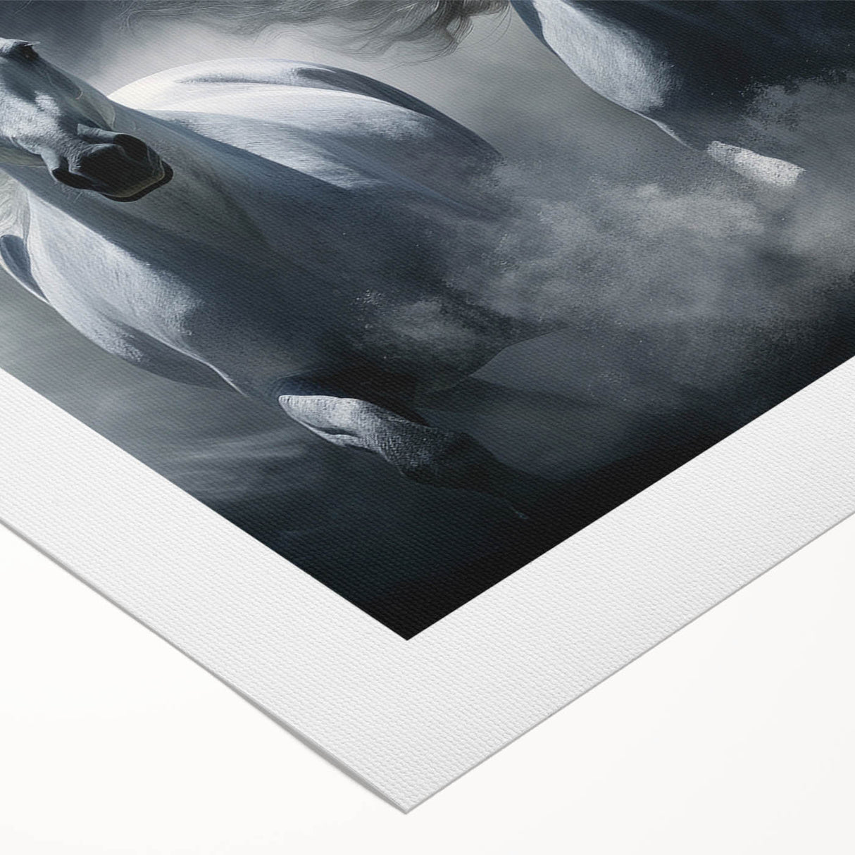 Rolled canvas artwork showcasing a striking horse design, featuring vibrant colors and intricate details, perfect for animal lovers and modern decor enthusiasts.
