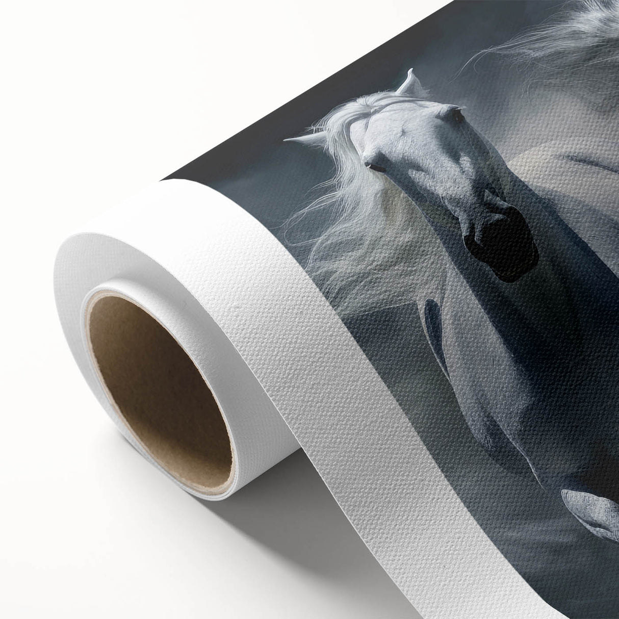 Stunning rolled canvas showcasing a vibrant horse design from the "Animals A Wild Life" collection, perfect for home decor or art enthusiasts, elegantly packaged for delivery.