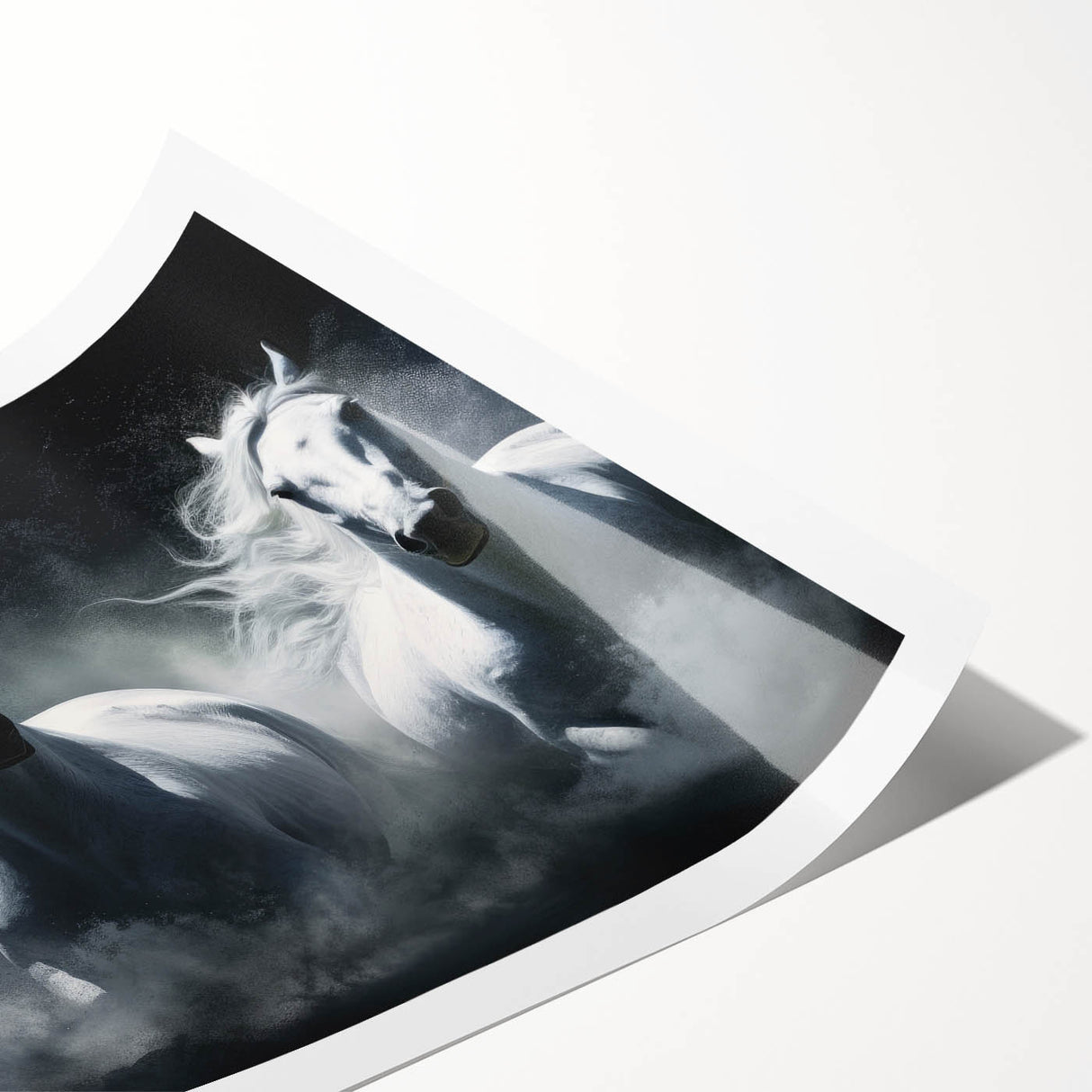 Rolled print showcasing a stunning horse design in a wild, colorful landscape, ideal for animal lovers and home decor enthusiasts. Perfect for adding a vibrant touch to any room.
