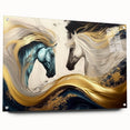Acrylic wall art collection showcasing a side view of a stylized horse design, featuring vibrant colors and intricate details, perfect for animal lovers and home decor enthusiasts.