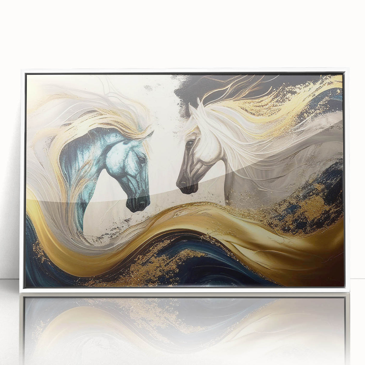 Framed acrylic wall art featuring a stunning horse design from the Wild Life collection, showcasing intricate details and vibrant colors against a crisp white background. Perfect for equestrian enthusiasts and modern decor.