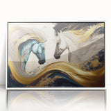 Framed acrylic wall art featuring a stunning horse design from the Wild Life collection, showcasing intricate details and vibrant colors against a crisp white background. Perfect for equestrian enthusiasts and modern decor.