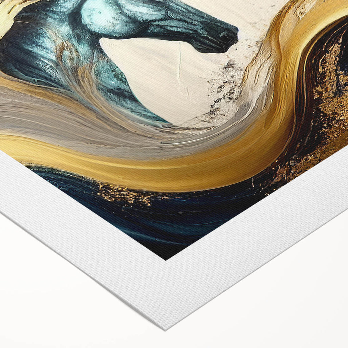 Stylish rolled canvas wall art featuring a vibrant horse design, showcasing intricate details and colors, perfect for enhancing home decor with a wild theme.