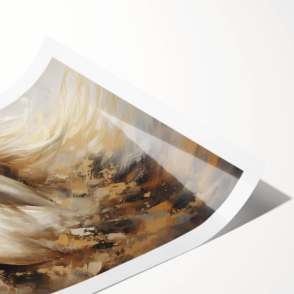 Stunning rolled wall art print showcasing a vibrant horse design amidst a natural landscape, perfect for animal lovers and home decor enthusiasts. Ideal for adding a touch of wildlife elegance to any room.