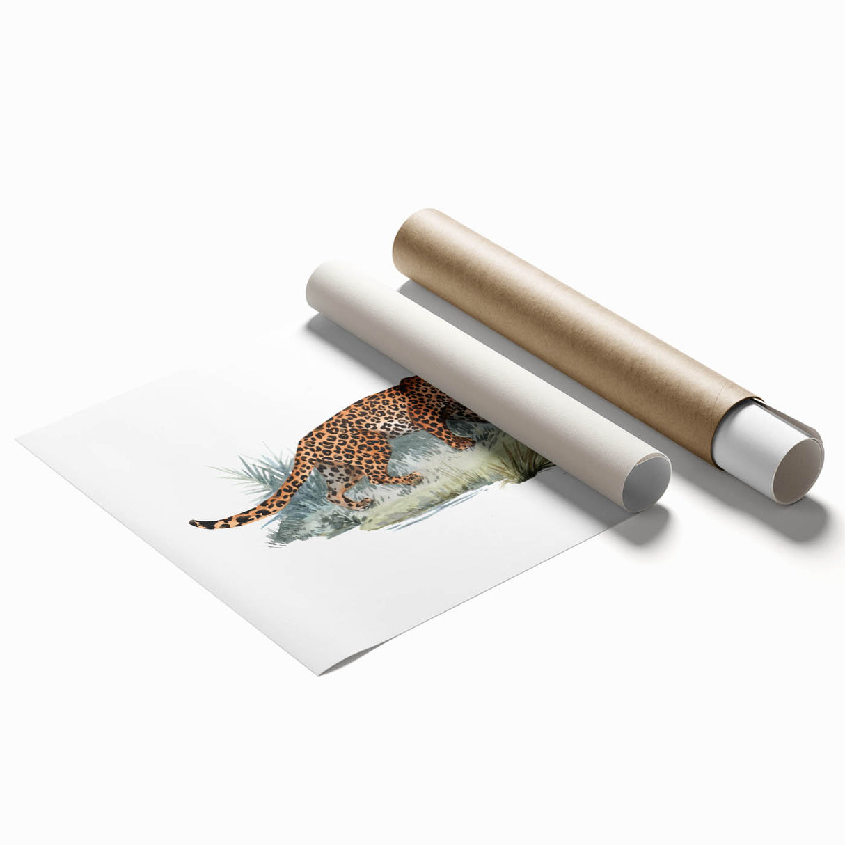 Vibrant rolled print featuring a striking jaguar design from the 'Animals: A Wild Life' wall art collection, showcasing intricate details and bold colors, perfect for animal lovers and home decor enthusiasts.