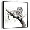 Framed wall art showcasing a sleek black jaguar design on canvas, highlighting intricate details and vibrant colors, ideal for adding a wild touch to home décor.