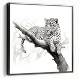 Framed wall art showcasing a sleek black jaguar design on canvas, highlighting intricate details and vibrant colors, ideal for adding a wild touch to home décor.