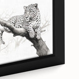 Close-up of a framed canvas wall art featuring a striking jaguar design in vibrant colors, perfect for wildlife enthusiasts and home decor, showcasing intricate details and textures.