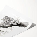 Vibrant rolled print of a jaguar design showcasing intricate details and rich colors, perfect for wildlife-themed decor, packaged securely for delivery.