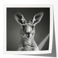 Kangaroo wall art design featuring a vibrant, colorful illustration on glossy canvas. Perfect for wildlife enthusiasts, this art piece adds a touch of nature to any decor.