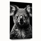 Acrylic glass wall art depicting a serene koala design, showcasing vibrant colors and intricate details, perfect for animal lovers and nature-themed decor.