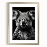 Framed wall art collection featuring a silver mat and a detailed koala design, showcasing vibrant colors and a playful aesthetic ideal for animal lovers.