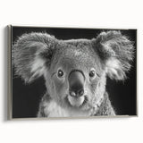 Framed wall art canvas featuring a beautifully detailed koala design, showcasing vibrant colors and textures, perfect for wildlife enthusiasts and home decor.