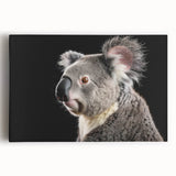 Stretched canvas wall art featuring a vibrant koala design with lush green foliage, ideal for nature lovers and wildlife enthusiasts, enhancing any room decor.