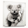 Side view of a koala-themed wall art collection featuring vibrant acrylic glass panels, each showcasing detailed wildlife designs, ideal for animal lovers' decor.