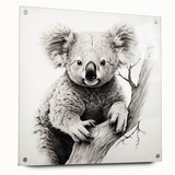 Side view of a koala-themed wall art collection featuring vibrant acrylic glass panels, each showcasing detailed wildlife designs, ideal for animal lovers' decor.