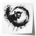 Vibrant wall art featuring a playful lemur design in a colorful jungle setting, printed on glossy paper, perfect for animal lovers and home decor enthusiasts.