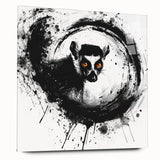 Acrylic wall art design showcasing a vibrant lemur, featuring a colorful and whimsical illustration, presented in a side view to highlight its unique details and craftsmanship. Perfect for animal lovers and home decor enthusiasts, this piece adds a playful touch to any space.