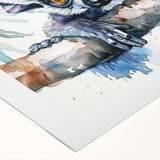 Vibrant rolled canvas artwork depicting a playful lemur in a lush jungle setting, showcasing rich greens and subtle earth tones, perfect for animal lovers and home decor.