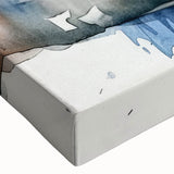 Close-up of a vibrant stretched canvas wall art featuring a colorful lemur design against a textured background, perfect for wildlife-themed decor in homes or offices.