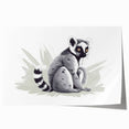 Colorful lemur wall art design featuring vibrant wildlife imagery, perfect for home decor, showcasing playful lemurs in a natural setting, printed on high-quality canvas.