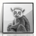 Framed acrylic wall art featuring a vibrant lemur design, showcasing intricate colors and patterns, perfect for animal lovers and modern decor.