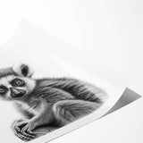 Rolled print of a vibrant lemur design, showcasing intricate details and colorful patterns, perfect for wildlife-themed decor or animal lovers' collections.
