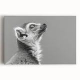 Vibrant stretched canvas wall art featuring a playful lemur design, showcasing bold colors and intricate details, perfect for adding a whimsical touch to any room.