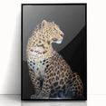 Framed acrylic wall art featuring a striking leopard design, showcasing vivid colors and intricate details, perfect for adding a wild touch to home decor.