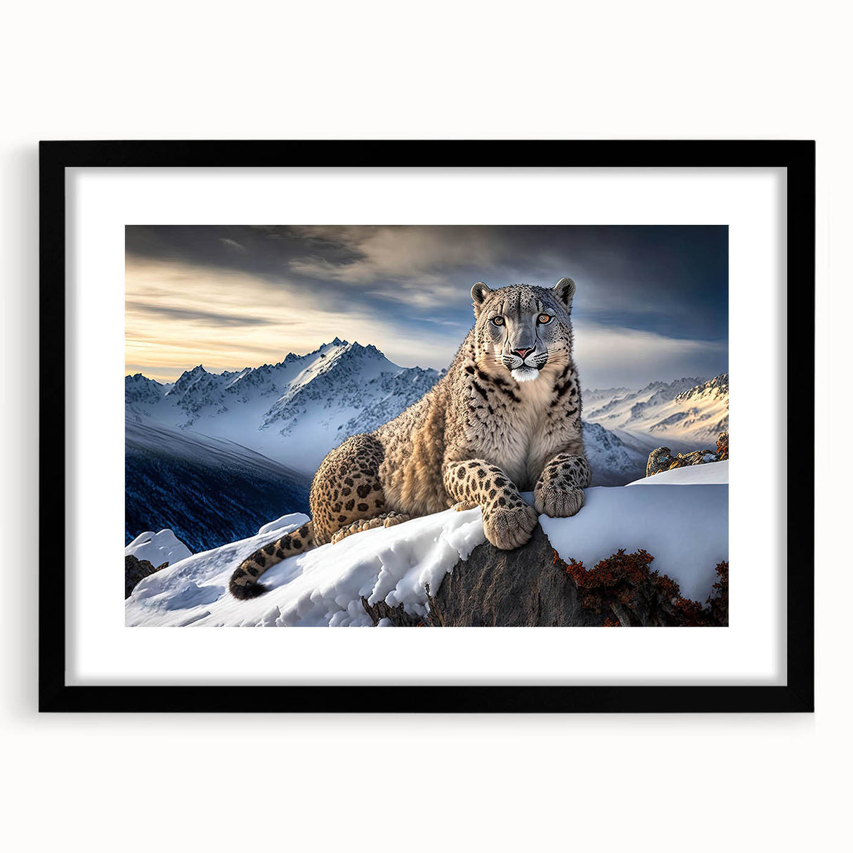 Black framed wall art featuring a striking leopard design, perfect for adding a touch of wildlife elegance to any room. The intricate details highlight the majestic beauty of the leopard, making it an ideal centerpiece for nature lovers and art enthusiasts alike. This piece is designed to complement modern and rustic decor styles, enhancing the ambiance of living spaces.