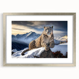 Framed wall art featuring a striking leopard design in silver, showcasing vibrant colors and intricate details, perfect for animal lovers and home decor enthusiasts.
