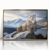 Framed wall art featuring a striking leopard design in vibrant colors, set in an elegant gold frame, perfect for adding a touch of wildlife elegance to any decor.