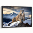 Framed canvas wall art depicting a striking leopard design in vibrant colors, showcasing intricate details and textures, perfect for wildlife enthusiasts and modern decor.