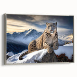 Framed canvas wall art depicting a striking leopard design with intricate details in a silver frame, showcasing a vibrant blend of colors and textures that capture the essence of wildlife. Perfect for adding an exotic touch to home decor.