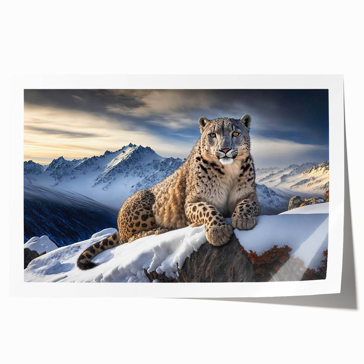Leopard wall art design on a rolled canvas print, showcasing intricate details and vibrant colors, perfect for home decor enthusiasts and animal lovers.