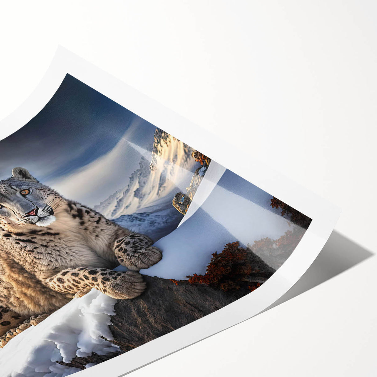 Leopard-themed wall art print showcasing a vibrant design capturing the essence of wildlife, perfect for home decor, rolled and ready for framing.