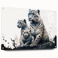 Acrylic glass wall art featuring a striking leopard design from the "Animals of the Wild" collection, displayed in a side view with decorative pins, perfect for animal lovers.