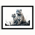 Black-framed wall art featuring a striking leopard design, showcasing intricate details and vibrant colors, perfect for enhancing modern home decor with a wild touch.