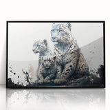 Framed acrylic wall art featuring a striking leopard design in a black frame, showcasing vibrant colors and intricate details, perfect for wildlife enthusiasts and modern decor.