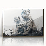 Framed wall art featuring a striking leopard design with a gold-accented acrylic front, perfect for adding a touch of wildlife elegance to any modern decor.