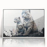 Framed wall art featuring a striking leopard design on a vibrant background, showcasing the intricate details of the animal's fur and expressive eyes, perfect for wildlife enthusiasts and home decor.