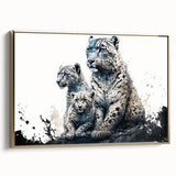 Framed canvas wall art featuring a striking leopard design with a gold accent, showcasing wild animal themes in a modern decor setting, perfect for nature lovers.