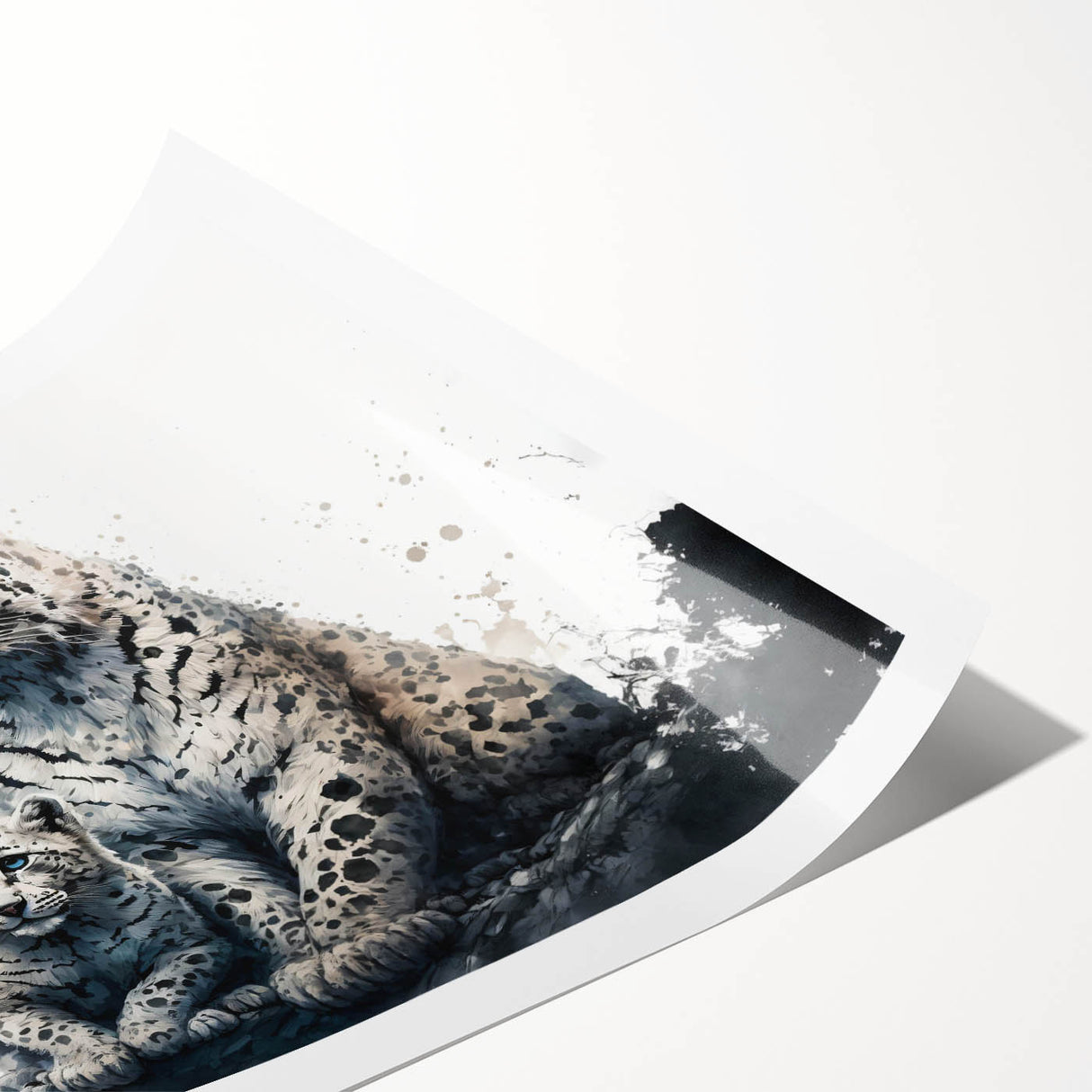 Vibrant rolled print of a leopard design, showcasing intricate details and bold colors, perfect for wildlife enthusiasts and home decor. Ideal for enhancing any space.