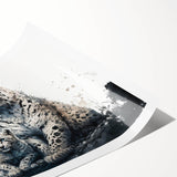 Vibrant rolled print of a leopard design, showcasing intricate details and bold colors, perfect for wildlife enthusiasts and home decor. Ideal for enhancing any space.