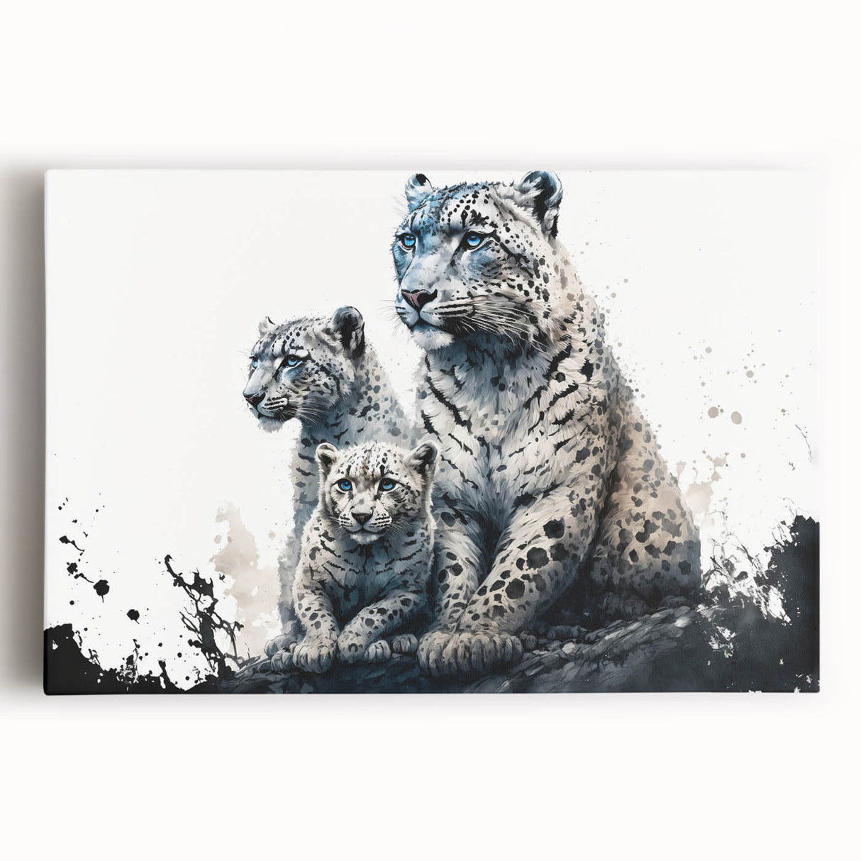 Stretched canvas wall art depicting a striking close-up of a leopard's face, showcasing vibrant colors and intricate details, perfect for wildlife enthusiasts.