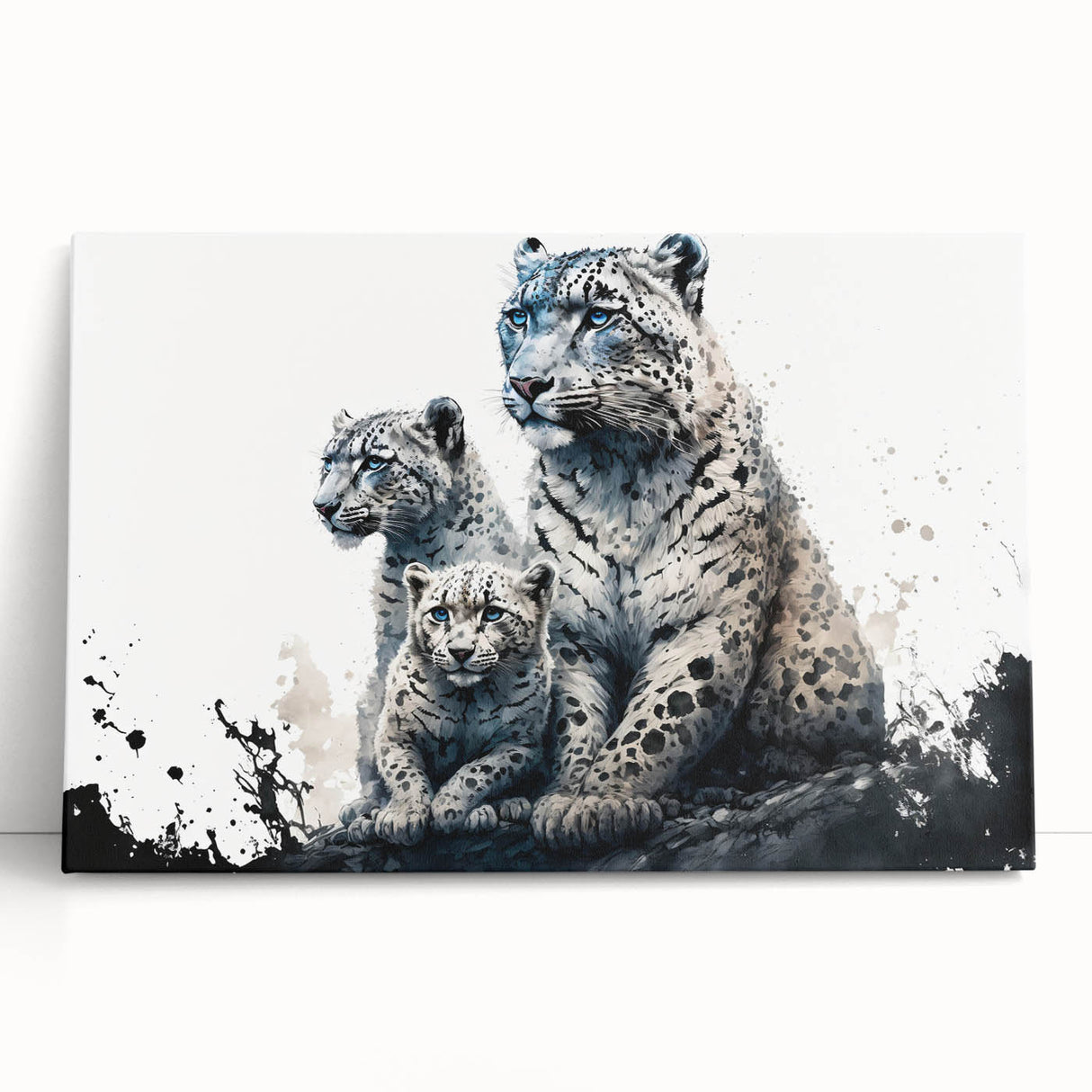 Leopard design wall art on stretched canvas showcasing vibrant colors and intricate patterns, ideal for wildlife enthusiasts and home decor. Perfect for adding a touch of nature to your space.