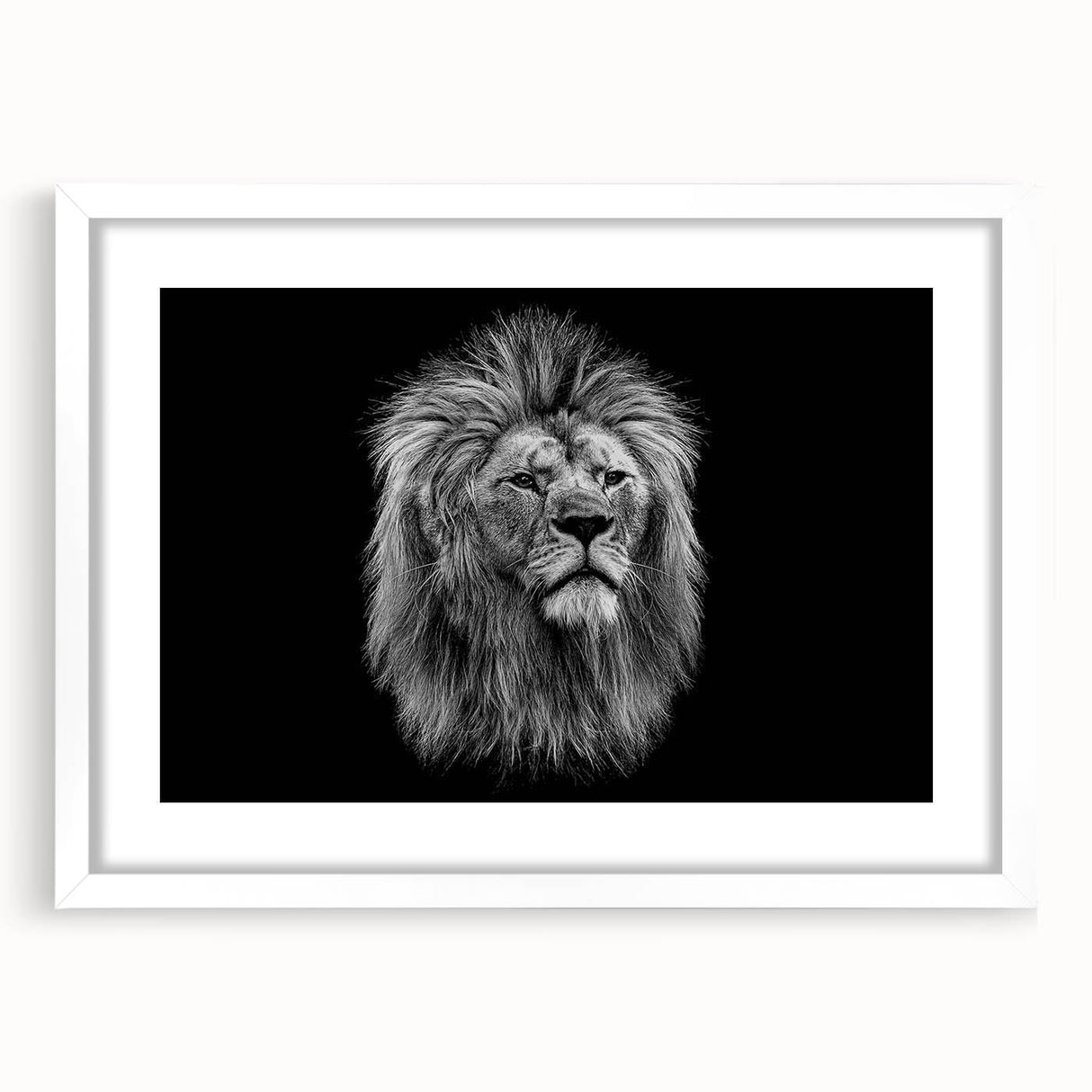 Framed wall art featuring a majestic lion design in a modern style, showcasing intricate details and vibrant colors, perfect for animal lovers and home decor enthusiasts.