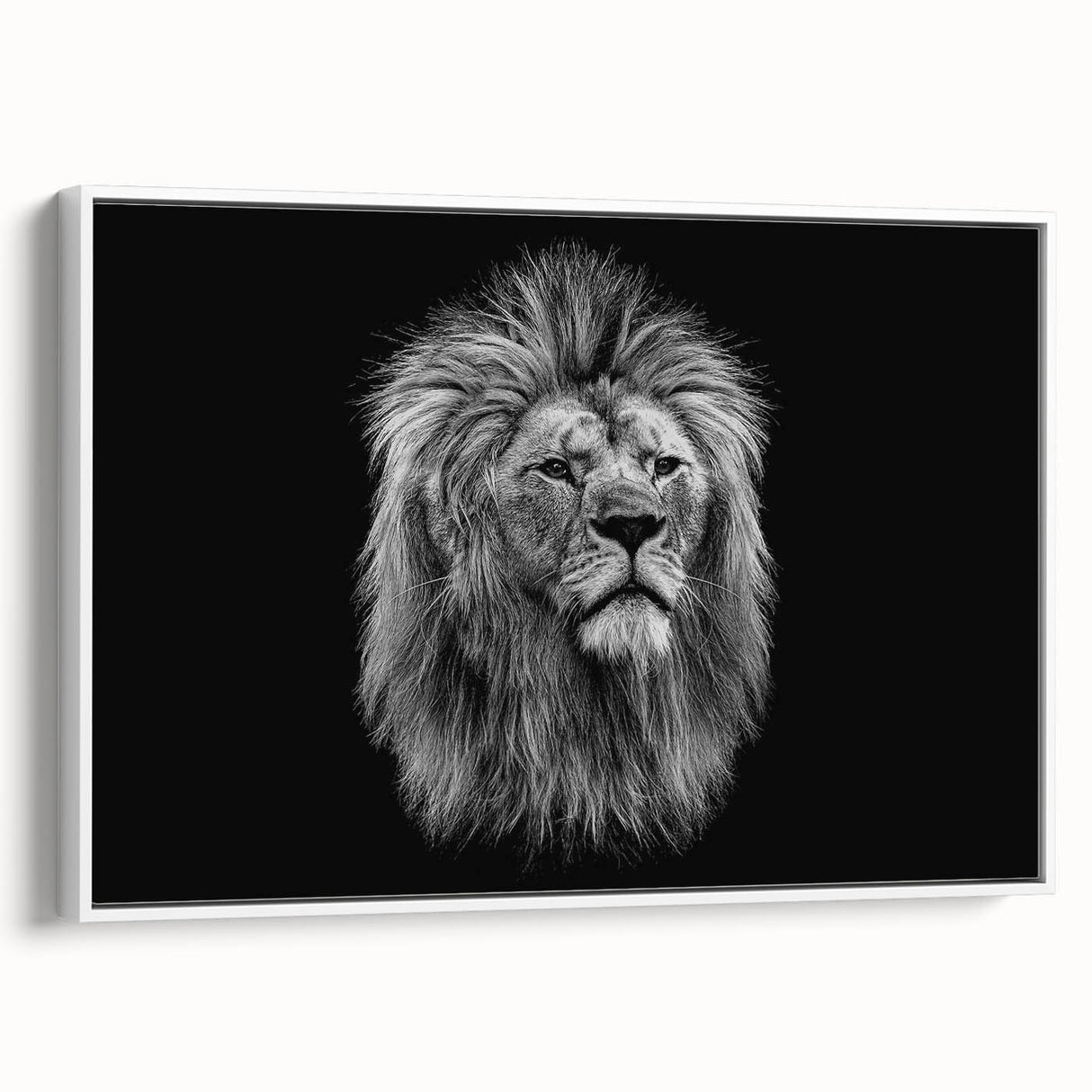 Framed canvas wall art featuring a majestic lion design, showcasing rich golden hues and intricate details, perfect for wildlife enthusiasts and home decor.